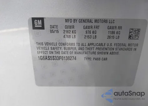 2015 Cadillac Cts Performance from USA, damaged, VIN 1G6AS5S33F0138274